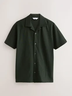 Next Short Sleeve Pique Shirts 3 Pack Burgundy Red/Navy Blue/Olive Green Sale