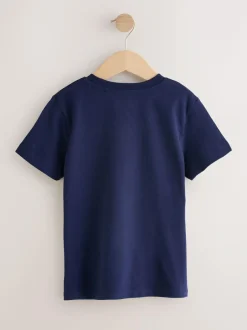 Next Burgundy Red/White Short Sleeve Stag Embroidered T-Shirts 4 Pack (3-16yrs) Sale