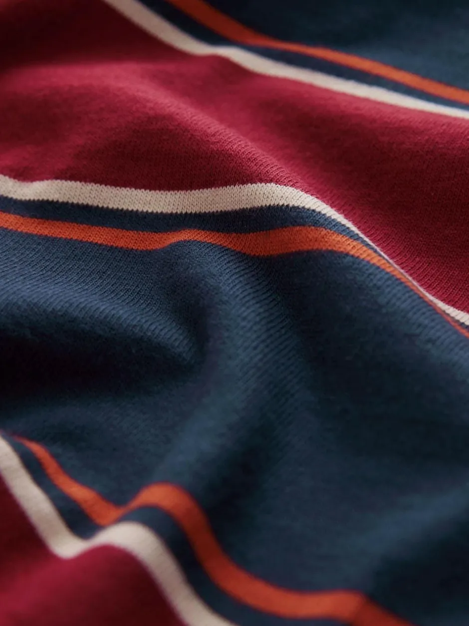 Next Burgundy/Navy Blue Stripe Rugby Shirt Best