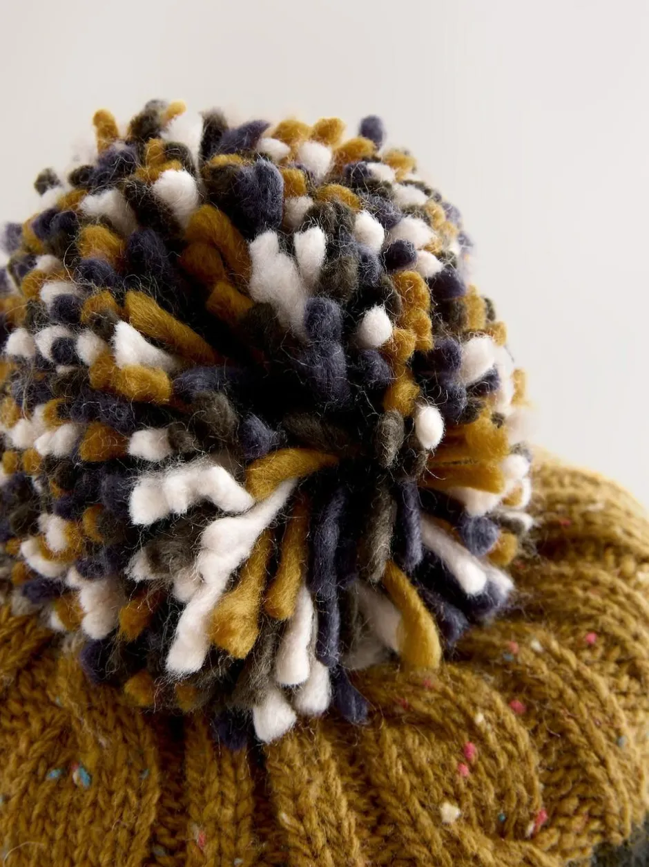 Next Bobble Hat Cable Knit Stripe Best