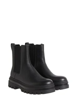 Calvin Klein Black Leather Airfit Lugged Chelsea Boots Best