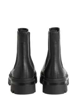 Calvin Klein Black Leather Airfit Lugged Chelsea Boots Best