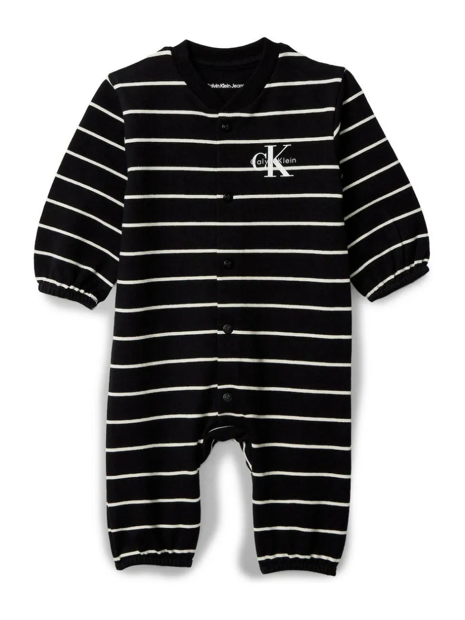 Calvin Klein Black Long Sleeve Monogram Bodysuit Sale