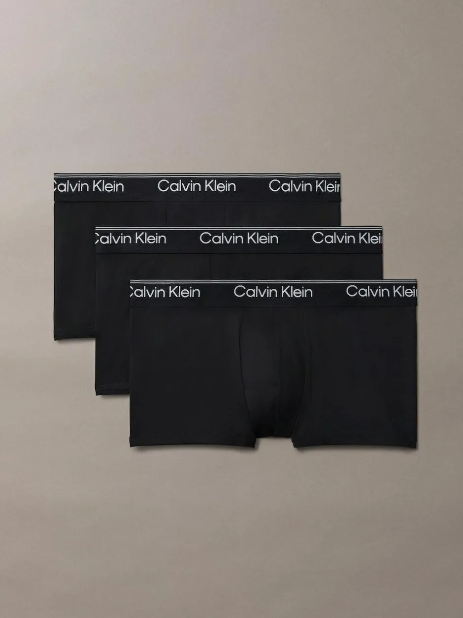 Calvin Klein Black Low Rise Microfibre Stretch Trunks 3 Pack Hot