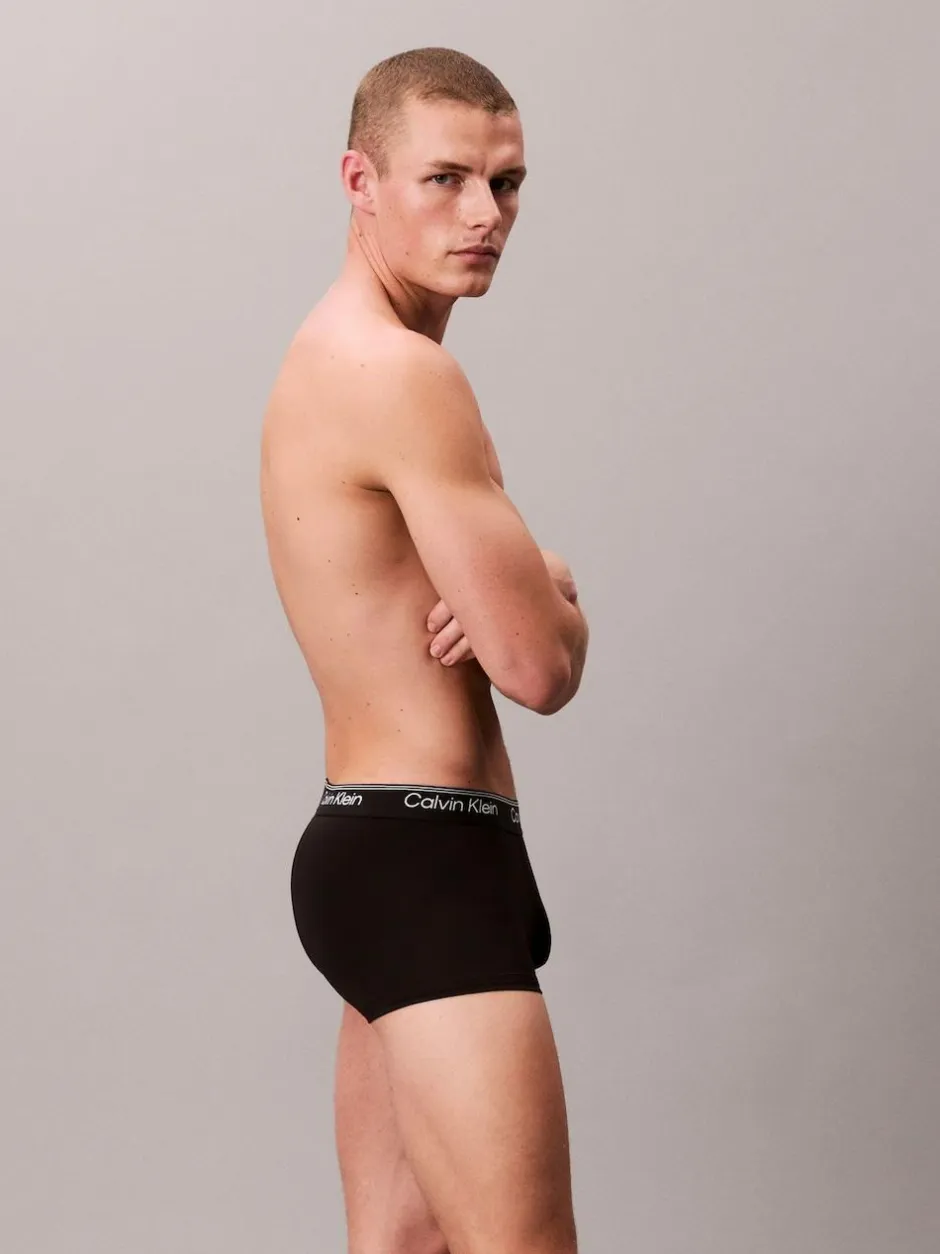 Calvin Klein Black Low Rise Microfibre Stretch Trunks 3 Pack Hot
