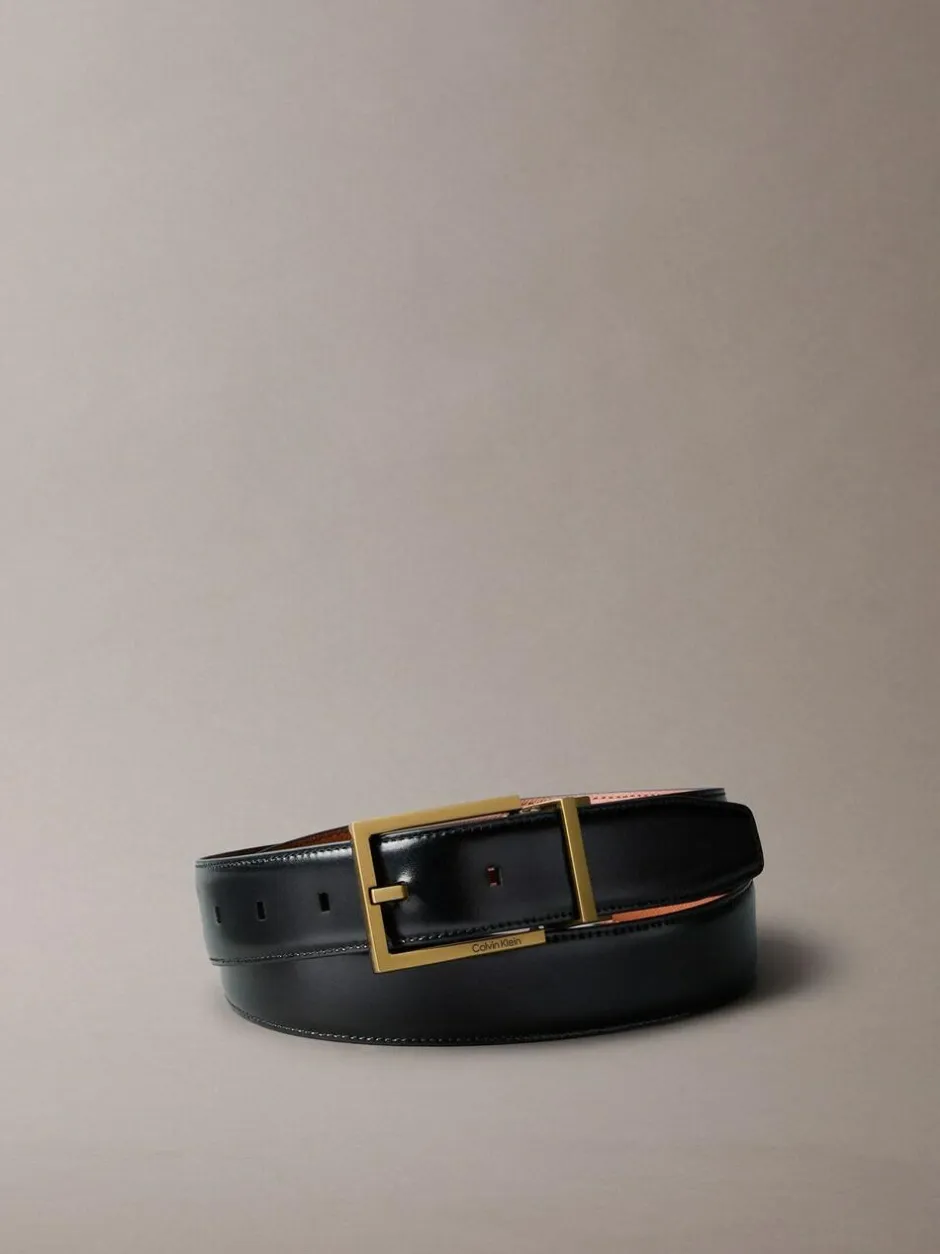 Calvin Klein Black Smooth Square Buckle Belt Online