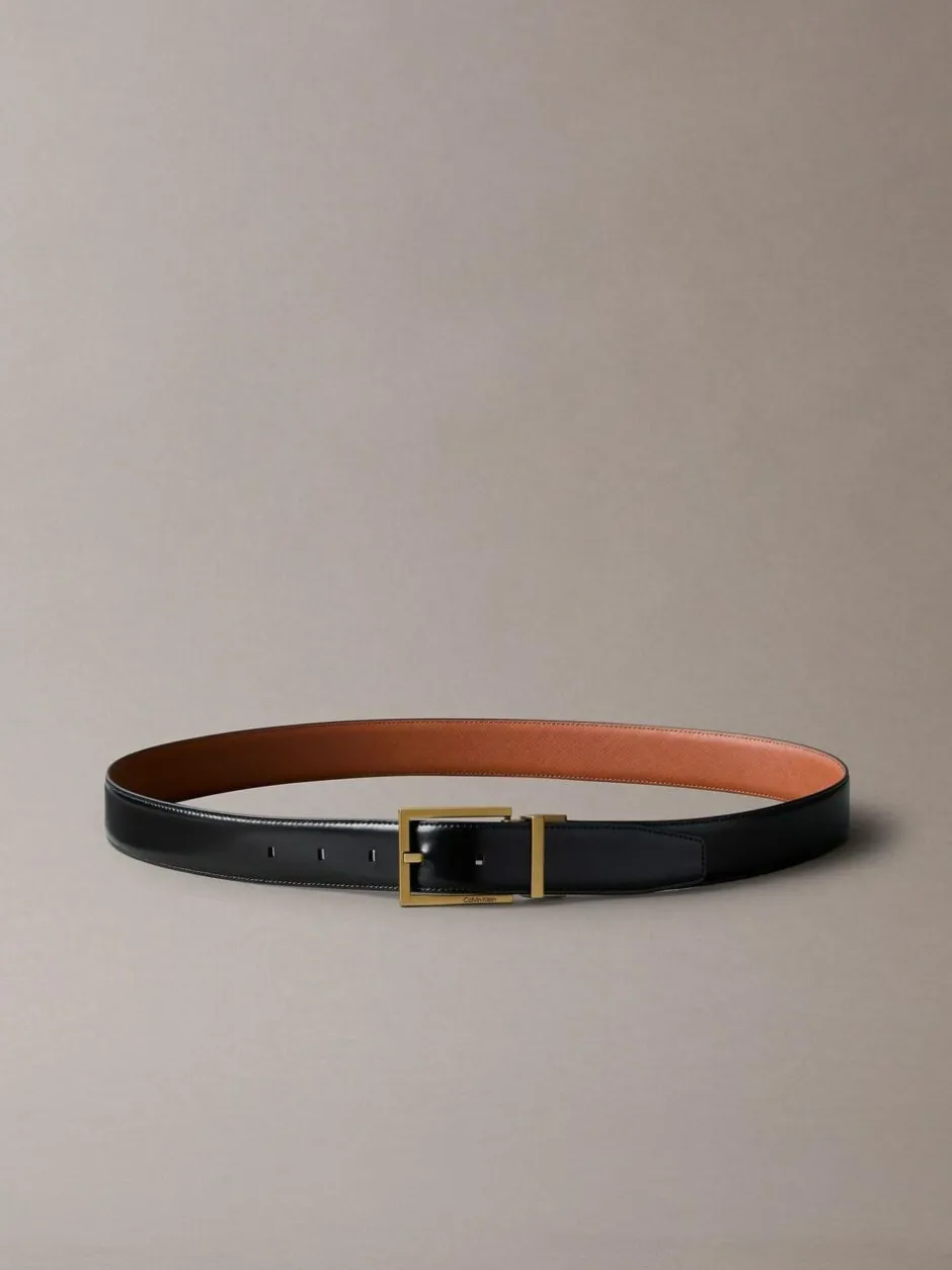 Calvin Klein Black Smooth Square Buckle Belt Online