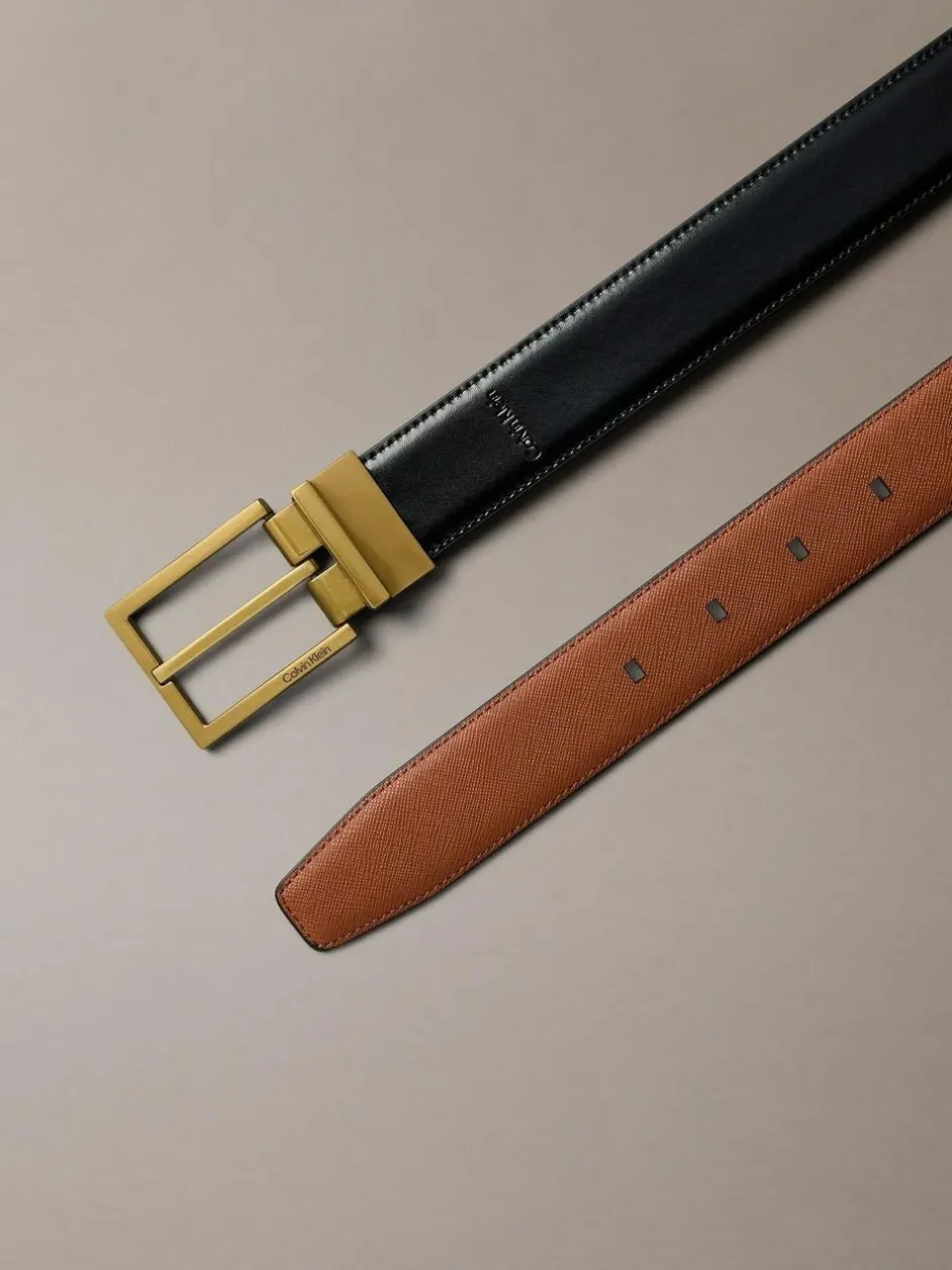 Calvin Klein Black Smooth Square Buckle Belt Online