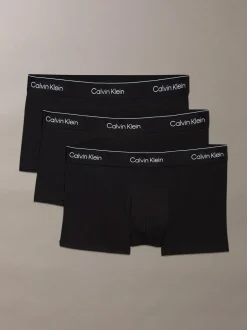 Calvin Klein Icon Cotton Stretch Low Rise Boxer Trunks 3 Pack Black Tonal Online