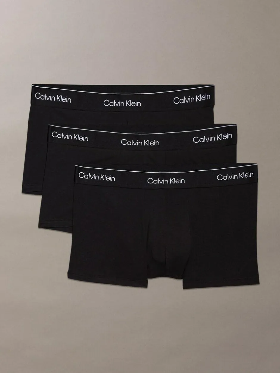 Calvin Klein Icon Cotton Stretch Low Rise Boxer Trunks 3 Pack Black Tonal Online