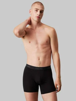 Calvin Klein Icon Cotton Stretch Boxer Briefs 3 Pack Black/Blue Tonal Hot