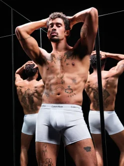 Calvin Klein Icon Cotton Stretch Boxer Briefs 3 Pack Black/White/Grey New