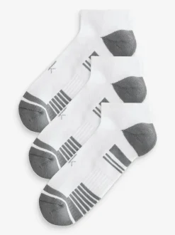 Calvin Klein Golf Tech Black Trainers Socks 3 Pack White New