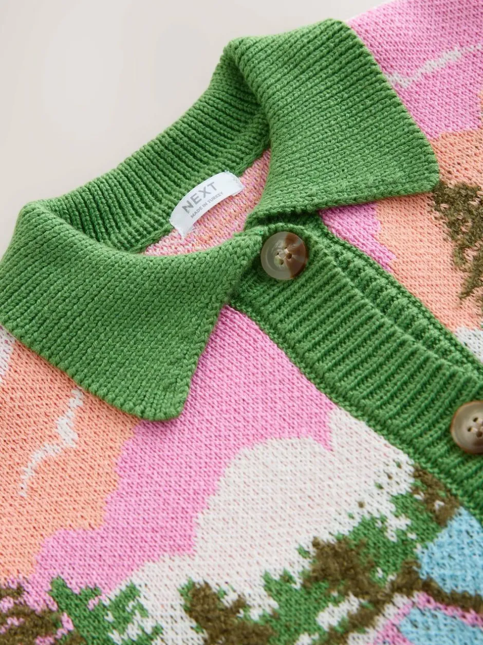 Next Camper Van Campervan Scene Collared Cardigan (3-16yrs) Clearance