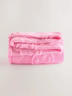 Next Carved Happy Faces Fleece Throw Clearance
