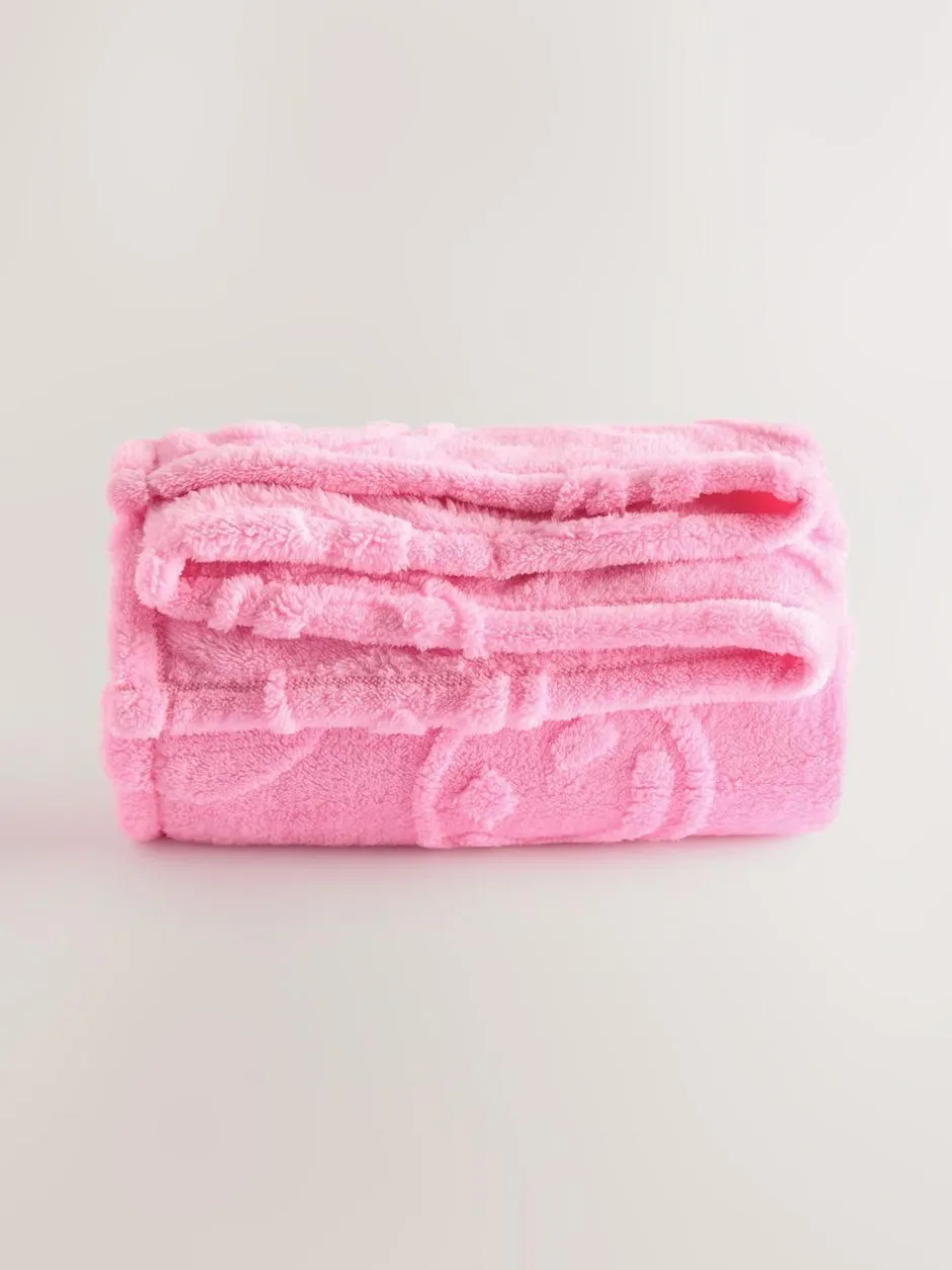 Next Carved Happy Faces Fleece Throw Clearance