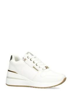 Carvela High Rise Wedge Trainers Gold Chrome Discount