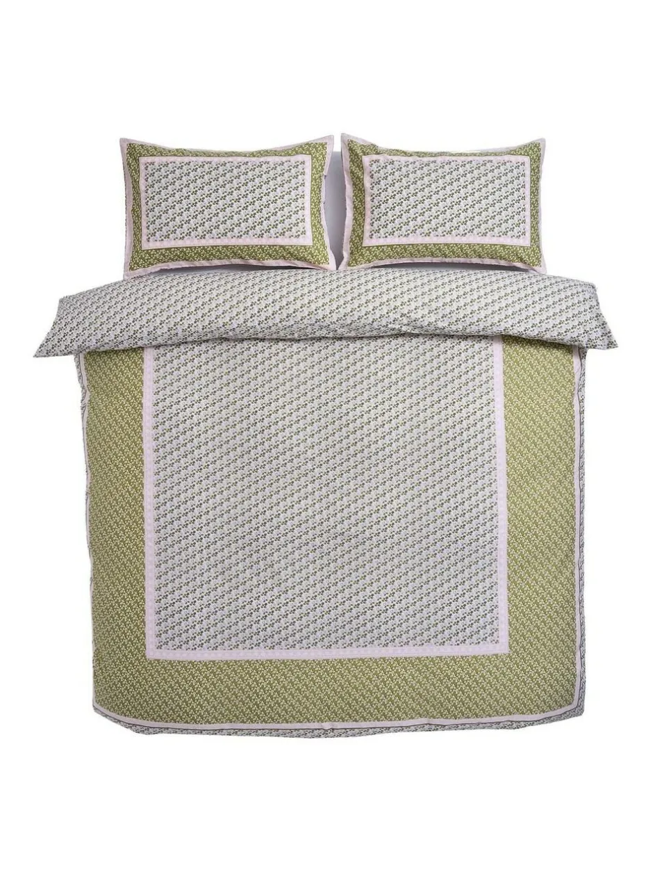 Cath Kidston 180 Thread Count Duvet Cover and Pillowcase Set Green Scarf Outlet