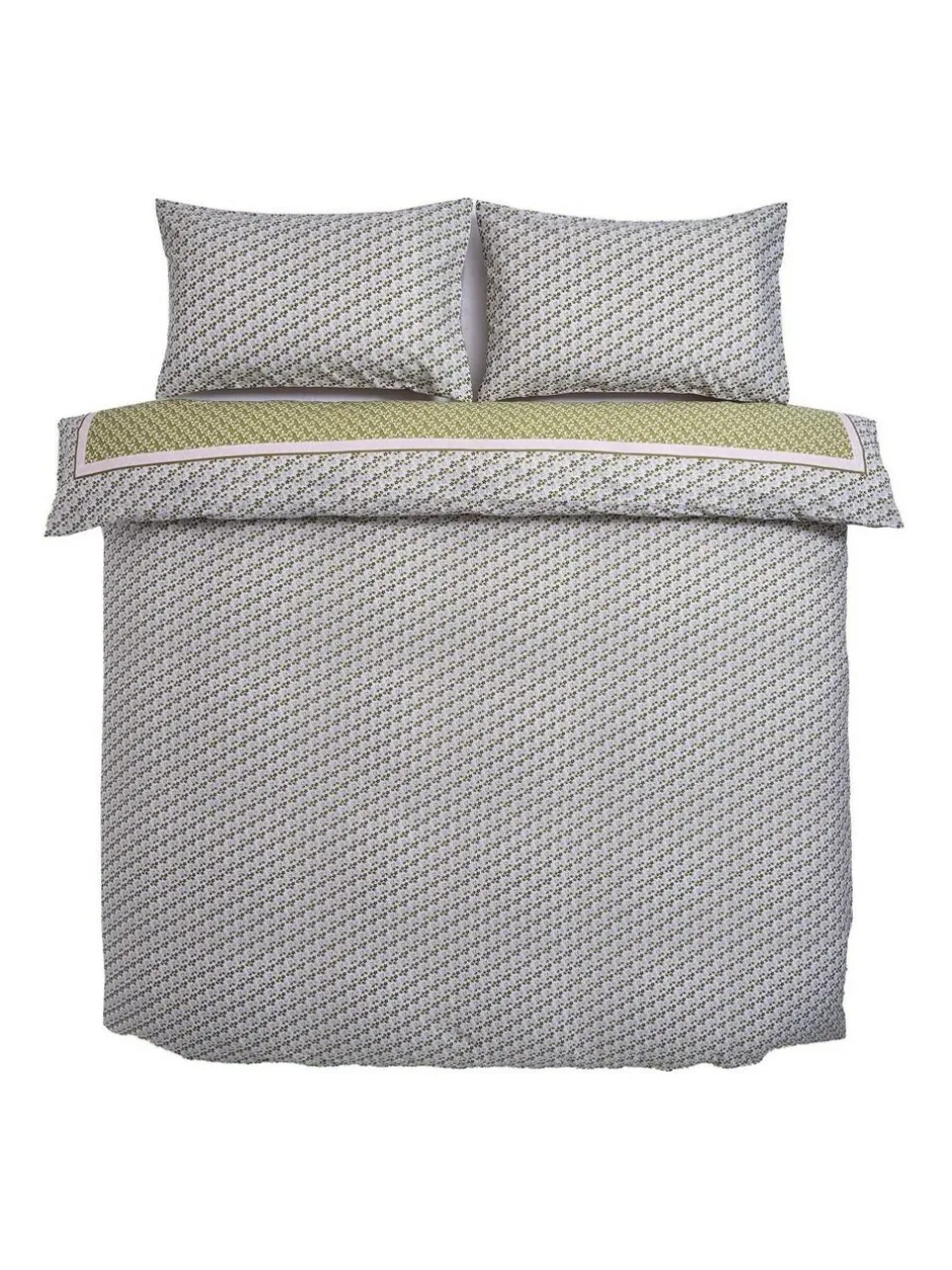 Cath Kidston 180 Thread Count Duvet Cover and Pillowcase Set Green Scarf Outlet