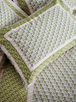 Cath Kidston 180 Thread Count Duvet Cover and Pillowcase Set Green Scarf Outlet