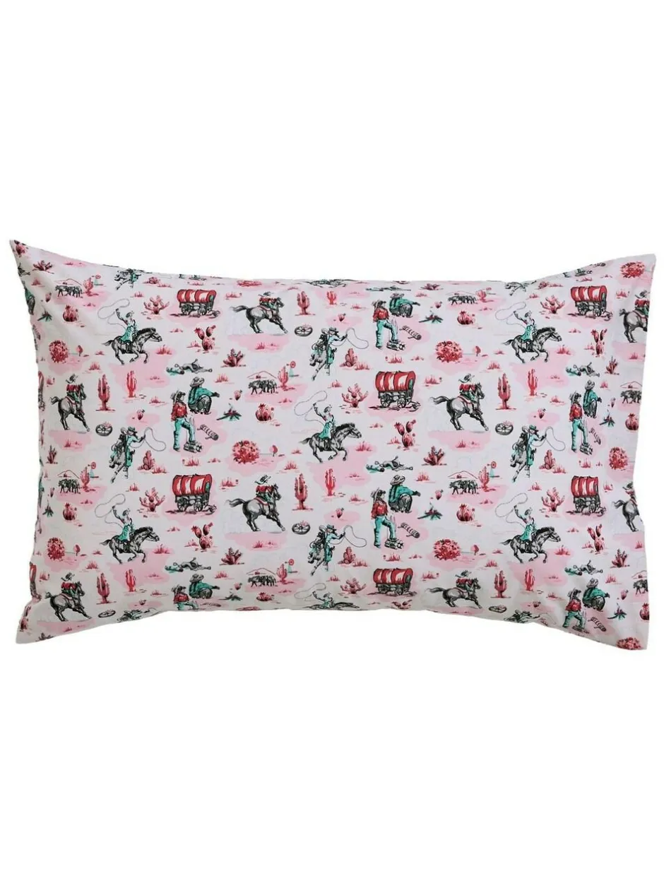 Cath Kidston 100% Cotton Duvet Cover and Pillowcase Set Pink Cowgirl Clearance