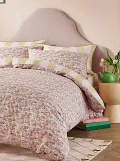 Cath Kidston 180 Thread Count Duvet Cover and Pillowcase Set Pink Tiny Town Best