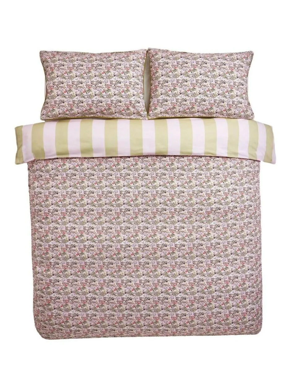 Cath Kidston 180 Thread Count Duvet Cover and Pillowcase Set Pink Tiny Town Best