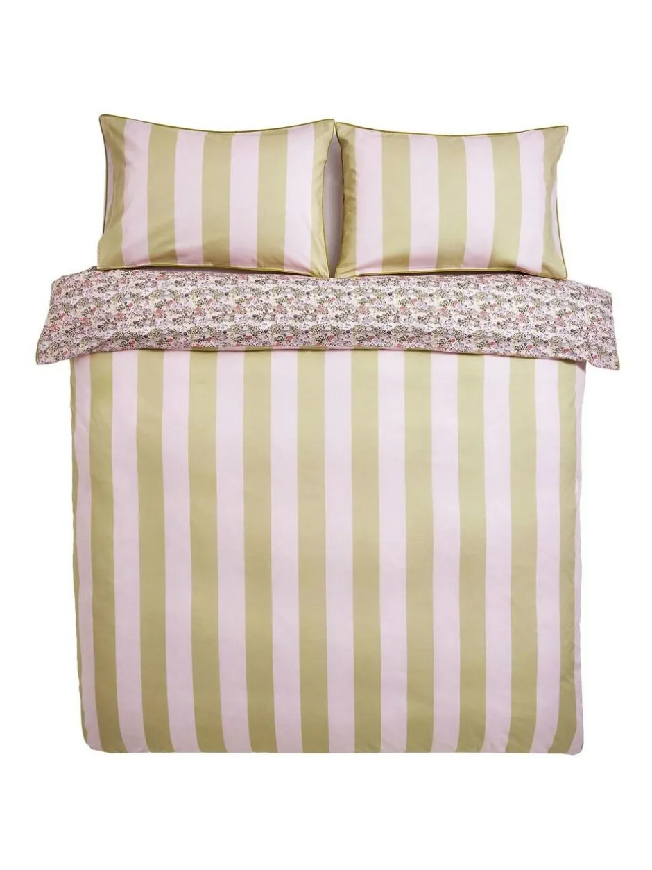 Cath Kidston 180 Thread Count Duvet Cover and Pillowcase Set Pink Tiny Town Best