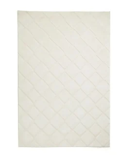 Catherine Lansfield Cream Cosy Diamond Washable Rug Hot