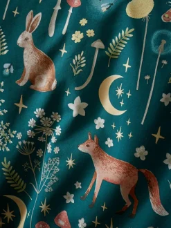 Catherine Lansfield Enchanted Twilight Animals Duvet Cover and Pillowcase Set Green Online