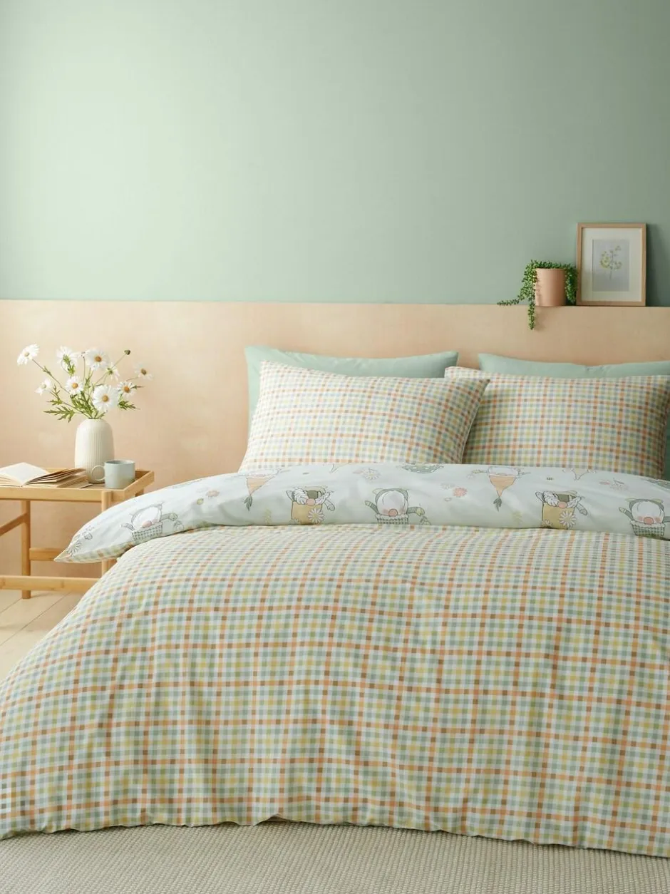 Catherine Lansfield Green Spring Gonks Reversible Duvet Cover Set