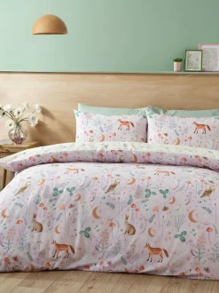 Catherine Lansfield Enchanted Twilight Animals Duvet Cover and Pillowcase Set Lilac Sale