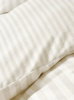 Catherine Lansfield Supersoft 100% Brushed Cotton Stripe Duvet Cover Set Natural Online