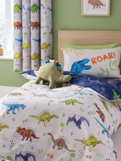 Catherine Lansfield Natural Prehistoric Dinosaurs Reversible Duvet Cover Set Outlet