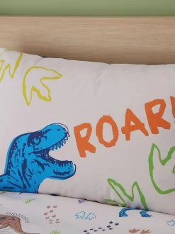 Catherine Lansfield Natural Prehistoric Dinosaurs Reversible Duvet Cover Set Outlet