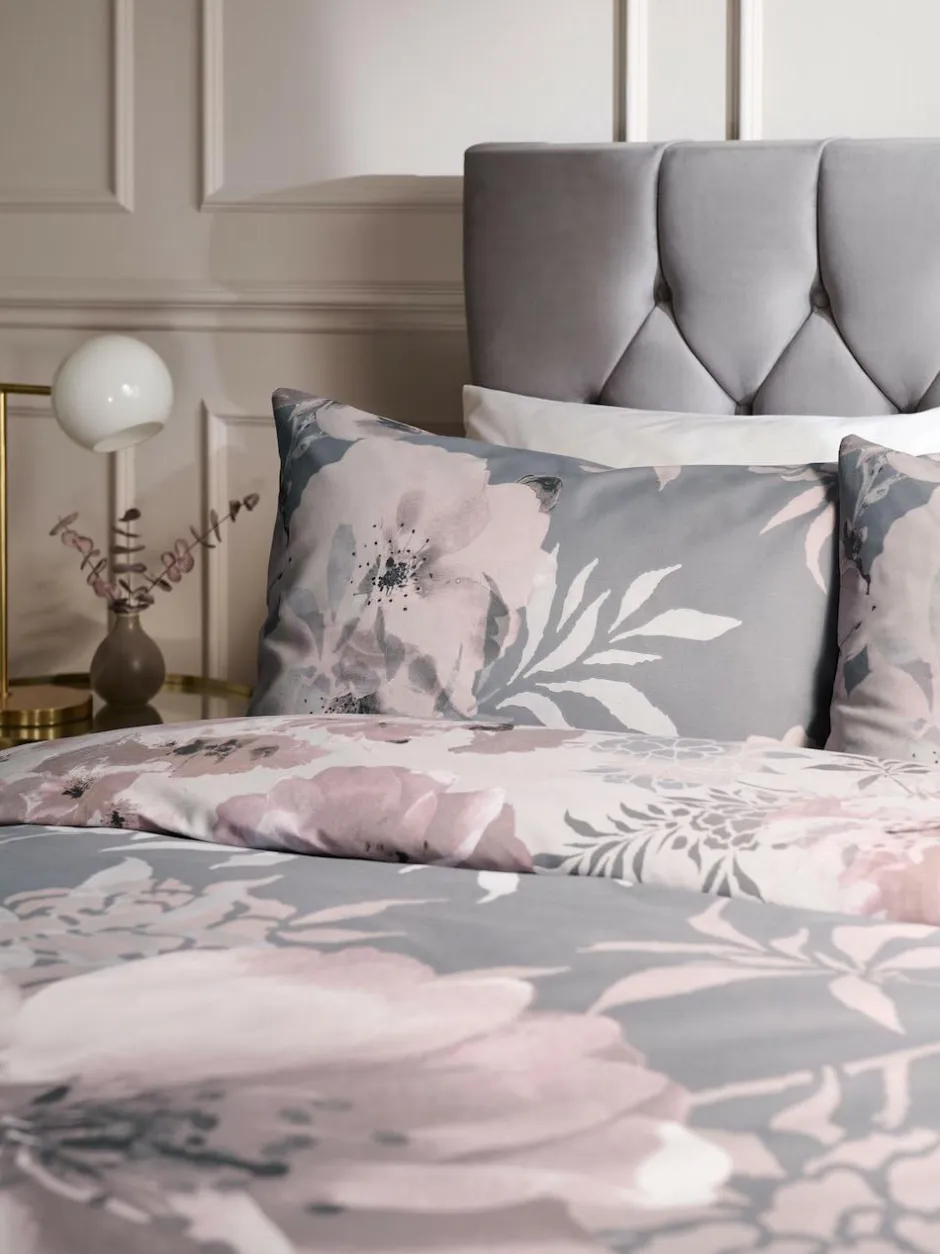 Catherine Lansfield Pink Dramatic Floral Duvet Cover And Pillowcase Set Hot