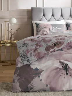 Catherine Lansfield Pink Dramatic Floral Duvet Cover And Pillowcase Set Hot