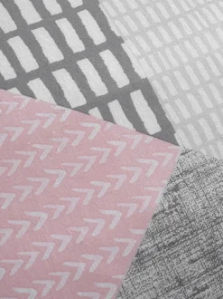 Catherine Lansfield Pink Larsson Geo Duvet Cover and Pillowcase Set Best