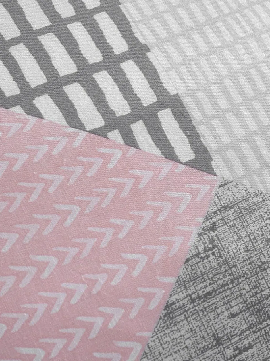 Catherine Lansfield Pink Larsson Geo Duvet Cover and Pillowcase Set Best