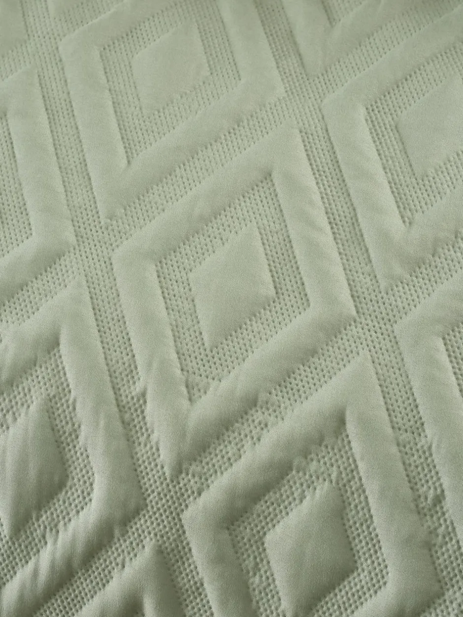 Catherine Lansfield Jacob Geo Soft Touch Non-Iron Duvet Cover Set Sage Green Clearance