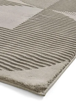 Catherine Lansfield Silver Retro Circles Washable Rug Outlet