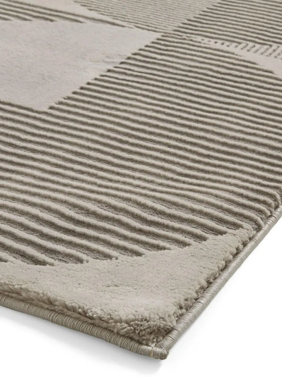 Catherine Lansfield Silver Retro Circles Washable Rug Outlet