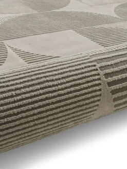 Catherine Lansfield Silver Retro Circles Washable Rug Outlet