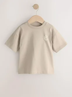 Next Cement Smile Short Sleeve Small Graphic T-Shirt (3mths-7yrs) New