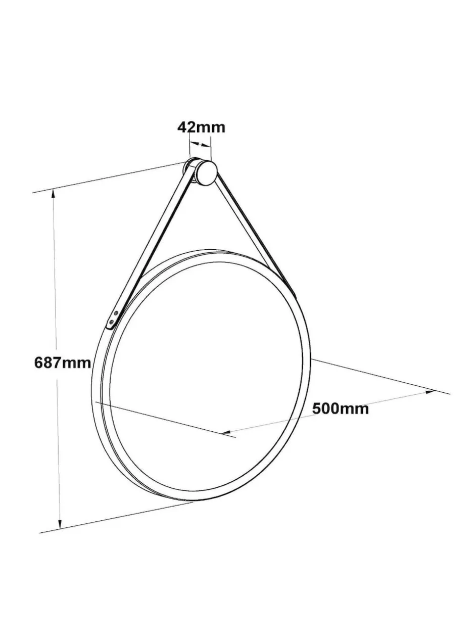 Next Hanging Round Wall Mirror Chalk Malvern Outlet