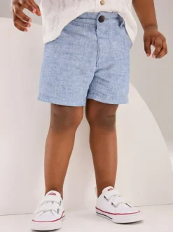 Next Chambray Blue Chino Shorts (3mths-7yrs) Online