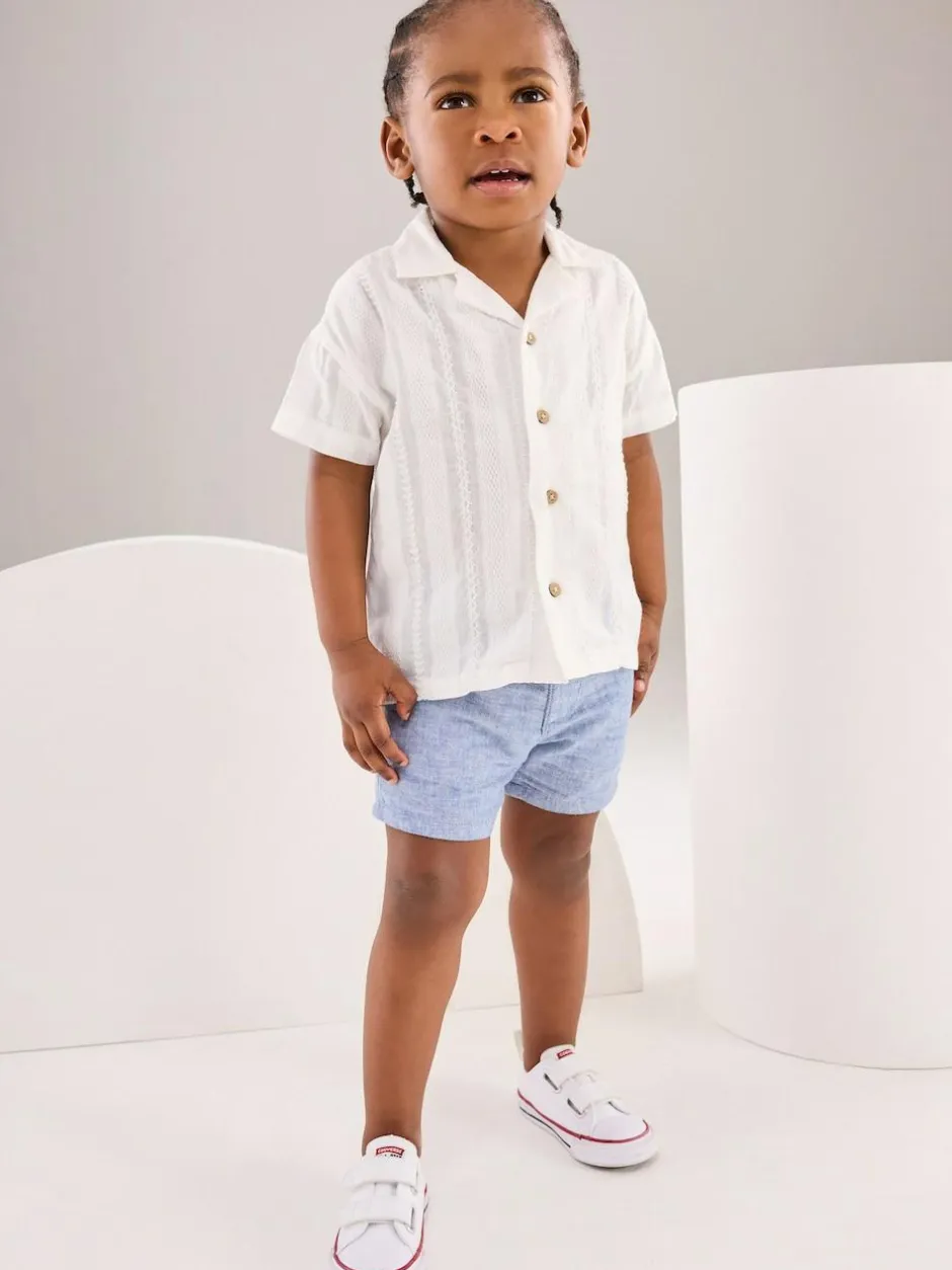 Next Chambray Blue Chino Shorts (3mths-7yrs) Online