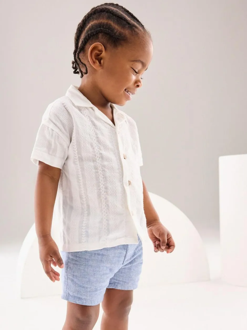 Next Chambray Blue Chino Shorts (3mths-7yrs) Online