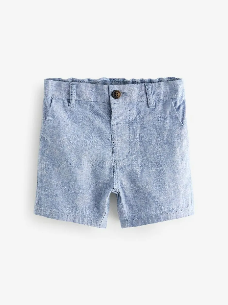 Next Chambray Blue Chino Shorts (3mths-7yrs) Online