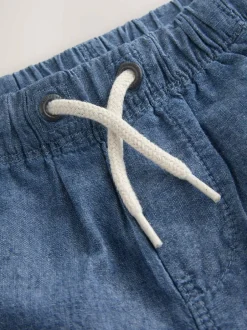 Next Chambray Blue Pull On Shorts (3mths-7yrs) Sale
